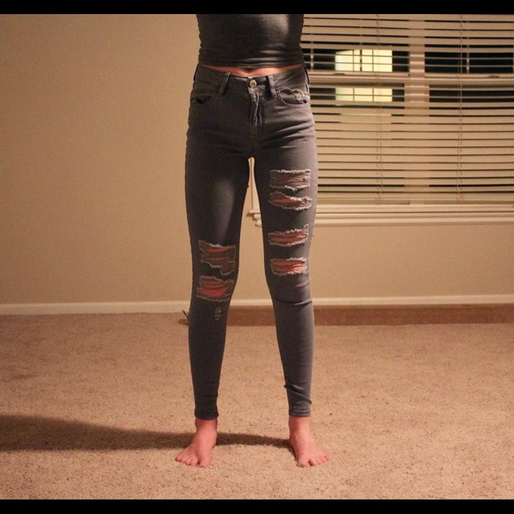 American Eagle Outfitters Denim - Gray American Eagle High-Rise Jeggings